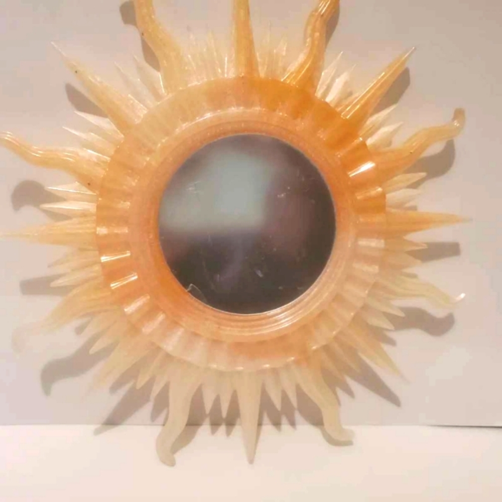 Gold and white sun mirror